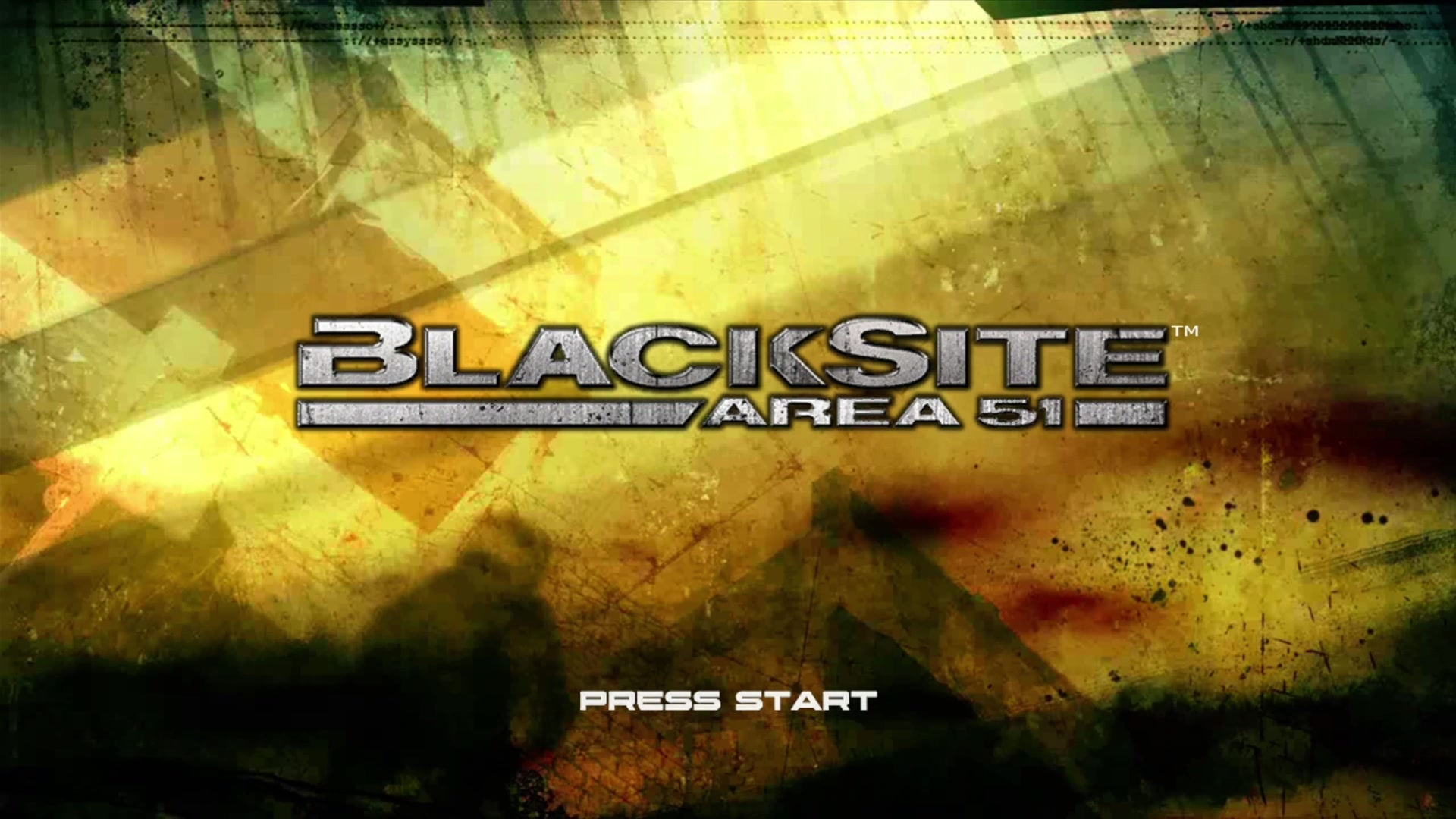 Blacksite Area 51 title screen for Xbox 360